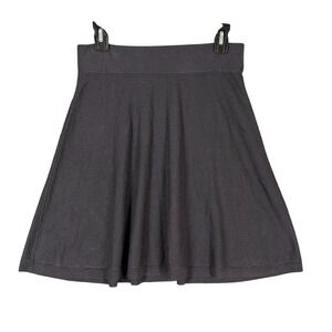 LOFT‎ Skirt Womens Small Short Skater Knit Gray Elastic Waist Casual Flare Fit